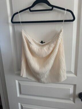 Dynamite Cream Pleated Strapless Top – Size Large
